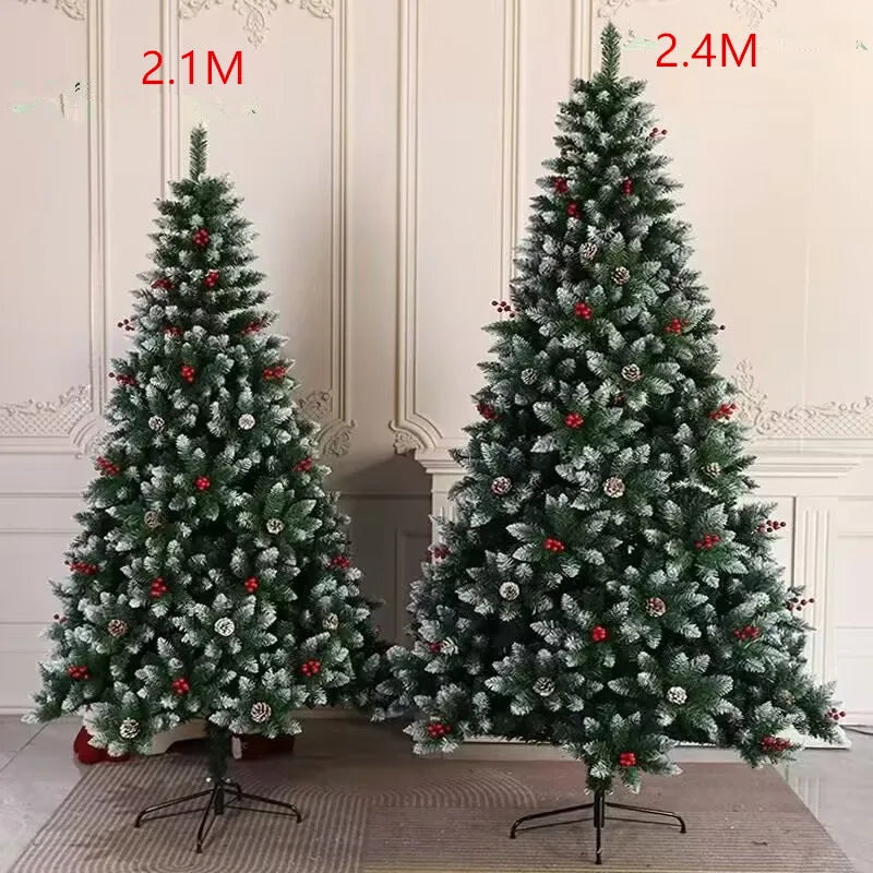 8-foot Tall Christmas Tree , Spray White on the head With Haw and Pine Nut,  for Holiday Decoration