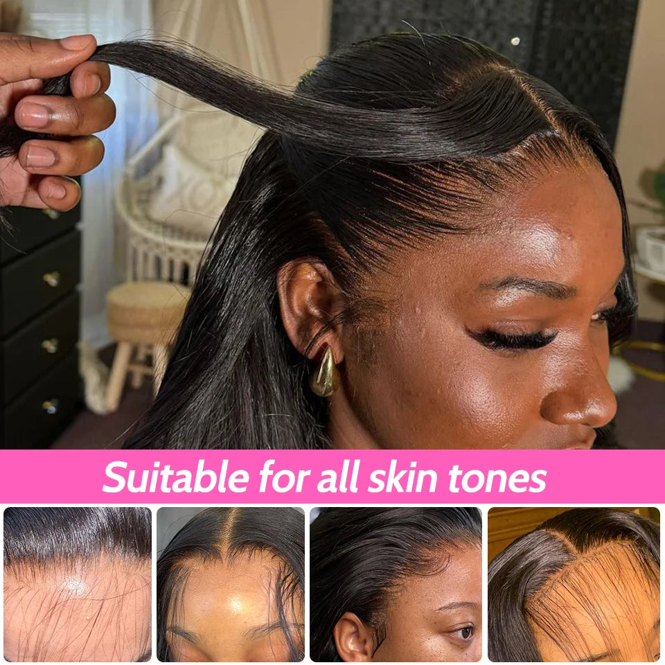 ISEE HAIR Wear And Go Glueless Human Hair Wig Bob HD Lace Straight Short Bob 6x4 Lace Frontal Pre Plucked Human Wigs Ready To Go