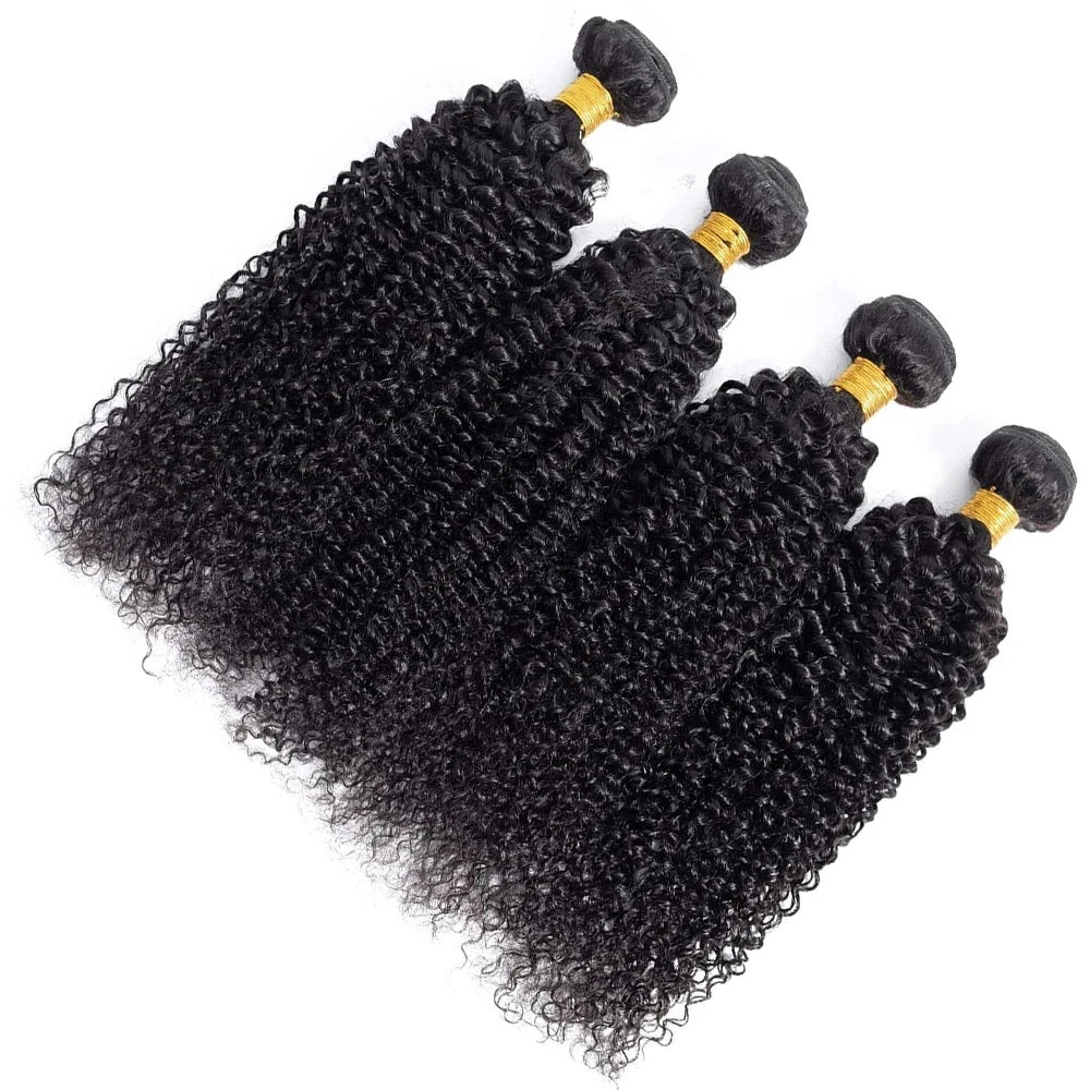 Mongolian Afro Kinky Curly Bundles Human Hair Afro Kinky Bulk Human Hair Unprocessed Virgin Hair Bundles for Women Natural Black