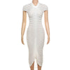 Knitted Long White Dress Women Bodycon Cocktail Evening Dresses Ladies Summer Elegant Luxury Maxi Knit Sexy Party Black Dresses