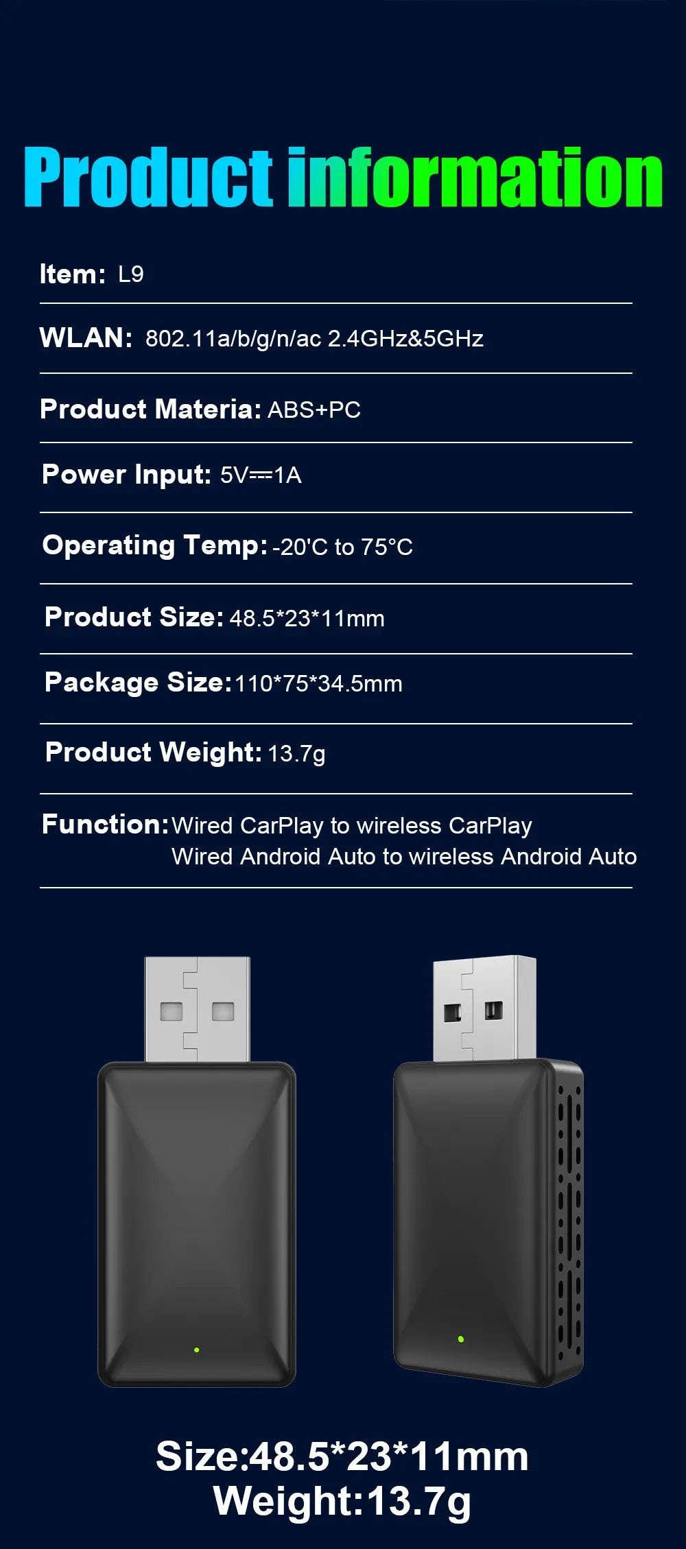 NEW Wireless Mini Box 2in1 CarPlay Android Auto Wireless Mini Box Adapter Smart Plug And Play Dongle Bluetooth WiFi Fast Connect