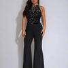 Joskaa 2025 Summer Elegant Hollow Halter Lace-Up Jumpsuits Women Hipster Sexy Backless Skinny One Piece Rompers Party Clubwear