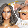 Natural Wave Gray Short Bob Salt And Peppe Glueless Closure Lace Wig Brazilian Human Hair Ready to Wear Lace Wigs For Women