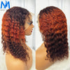 10-16 Inches 200% Density Water Wave Bob Human Hair Wigs  Short Deep Curly Brazilian Remy Human Hair Wigs for Black Women