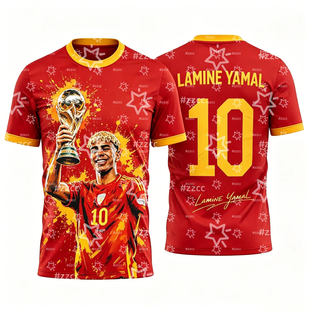 2026 Yamal Spain Team Football Jersey Match & Training Kit Summer Sports Men's T-Shirt Children's Clothing Tee Y2k Woman