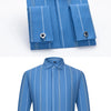 Men's French cufflink shirt with long sleeves slim fit concealed buttons solid color high end wedding dress formal men's