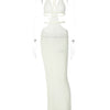 BWQ Knitted Lace Up Halter Midi Dress Women Bodycon Sexy Streetwear Party Club Outfits Beach Crochet Long Dress Fall Winter