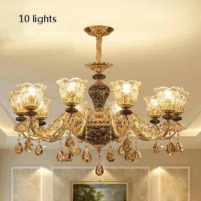 Chandelier Living Room Grand Luxury Crystal Lamp Dining Room Bedroom Decoration French Retro Chandelier Lighting Fixtures