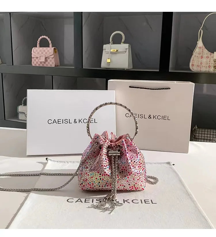 Wedding Party Clutch Purse Glitter Shiny Diamond Banquet Bag Women's Handbag Luxury Fashion Evening Bag Shoulder Chain Bag