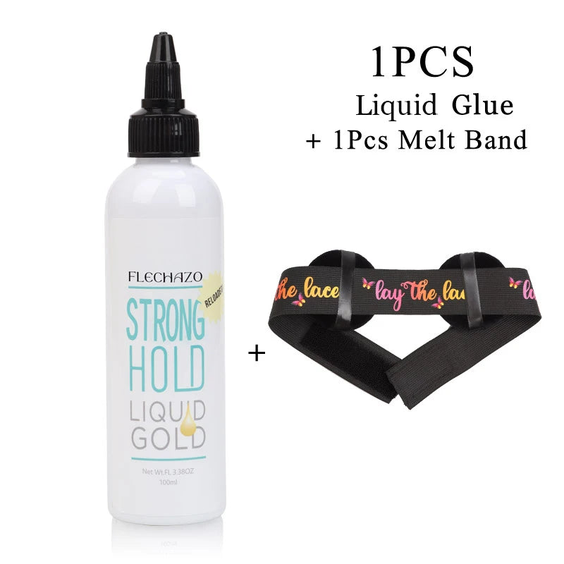 Clear Liquid Gold Lace Wig Glue For Bald Cap Beginner Friendly Strong Hold Lace Adhesive Gel Hair Bond And Wig Cap Easy To Apply