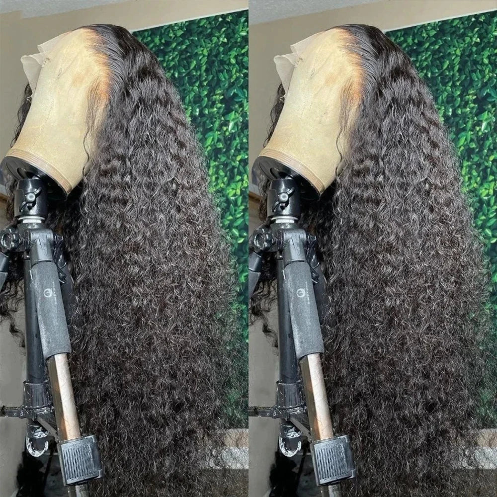 250 Density 360 Full Lace Wig Human Hair Pre Plucked Deep Curly Lace Front Human Hair Wig Curly HD Transparent Lace frontal Wig