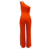 Summer New Vintage Chic Women's Fashion Sexy Sleeveless Single Shoulder Sling High Waist Commuter High Waist Straight Jumpsuit