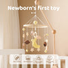 Crib Mobile Bed Bell Wooden Baby Rattles Soft Felt Cartoon Animal Bed Bell Newborn Music Box Hanging Toy Crib Bracket Baby Gifts