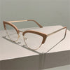 2023 New Vintage Cat Eye Glasses Frame New Stylish Semi Metal Rim Women Eyewear Trendy Brand Design Non-prescription Eyeglasses