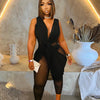 Female Jumpsuit Summer One Piece Ladies Mesh Jumpsuit V Neck Sleeveless Sexy Jumpsuit Woman Wholesale Dropshipping