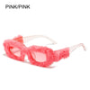 NEW Trendy Rectangle Sunglasses Women Punk Plush Sun Glasses Ladies UV400 Shades Fashion Funny Decor Eyewear