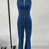 TARUXY Backless Heart Cutout Bodycon Jumpsuit For Women Casual Sleeveless Slim One-Piece Outfits Retro Denim Jumpsuits New 2025