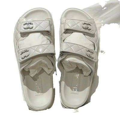 2025 New leather slipper for women going out in summer new Roman all-match beach flats
