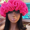 Handmade knitted hat with pleated ruffle edges and lace for both men and women, quirky and creative adult hat