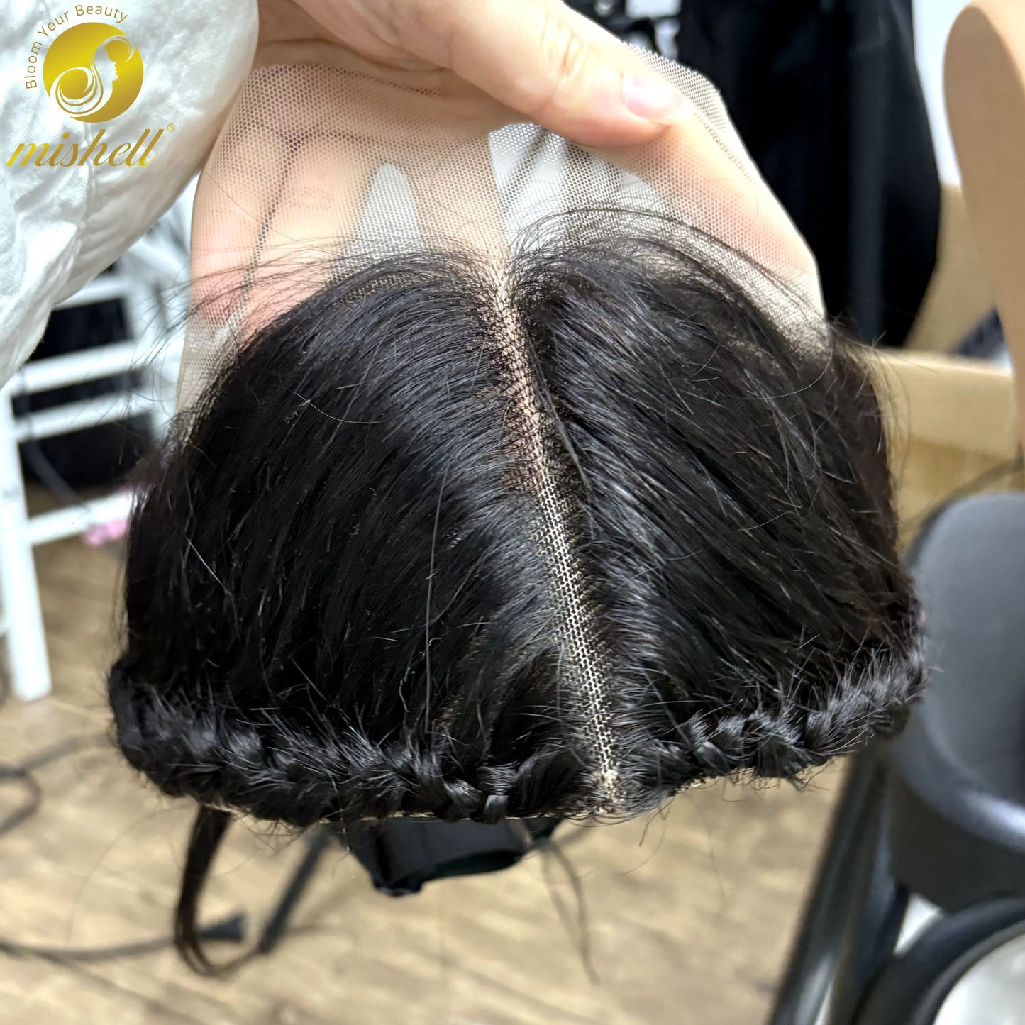 13x4 Transparent Lace Frontal with Braids 10 Inches Natural Brazilian Remy Hair Lace Frontal with Baby Hair for Women Girls