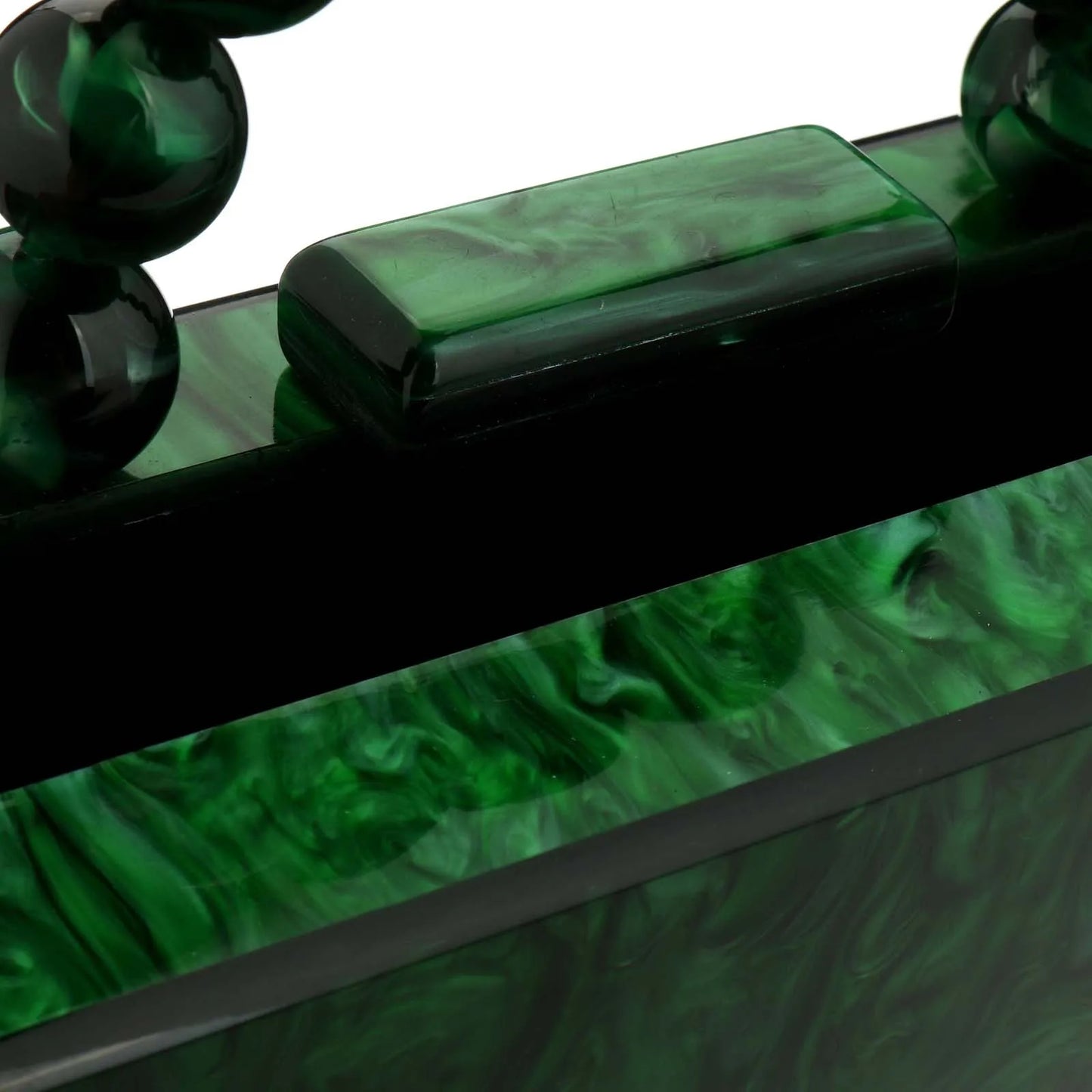 Luxury Crossbody Bag Pearl Marble Dark Green Acrylic PVC Evening Bags Women Purses And Handbags Wedding Party Beach Flap