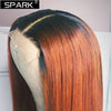 Ombre Ginger Orange Straight Hair Lace Closure Wig Ombre Human Hair Wigs Lace Frontal Wig Colored Wigs For Black Women