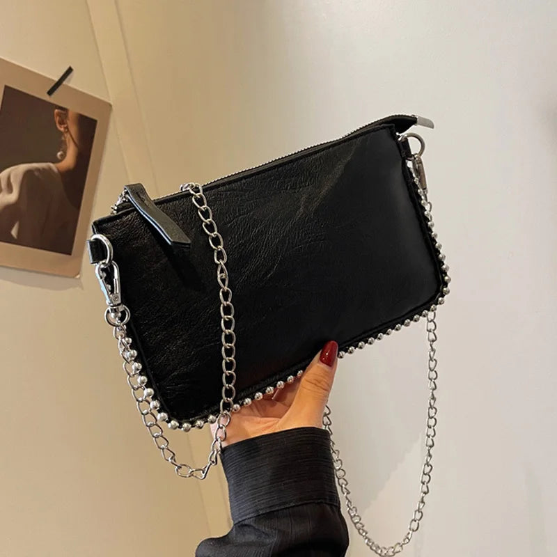 Solid color Design Crossbody Bags For Women Fashion Chain Mobile Phone Purses Fashion Shoulder Messenger Bag Sac A Main Female