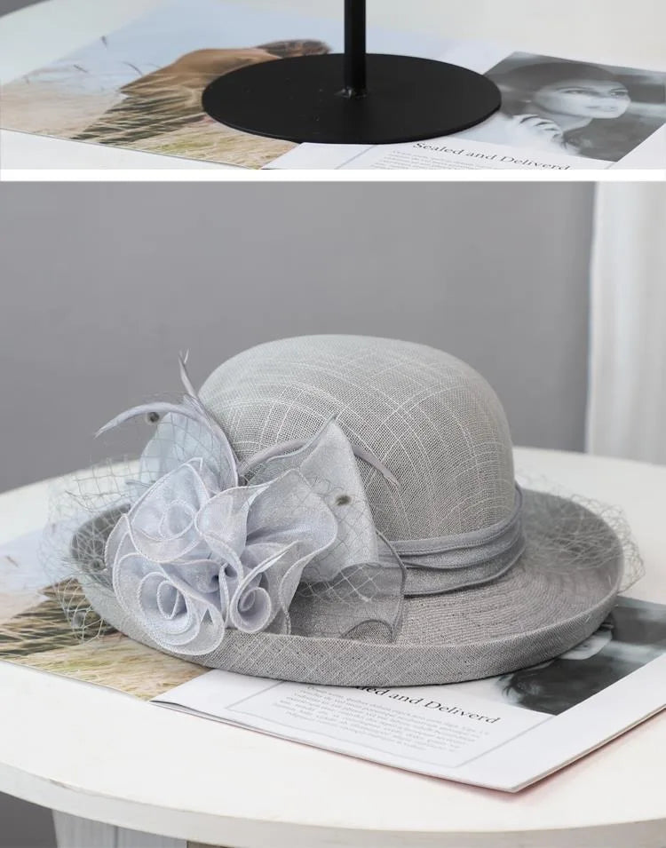 Flower Fascinators Races Hats For Women Elegant Banquet Fascinator Hat Girls Ladies Formal Wedding Dress Fedora Hats