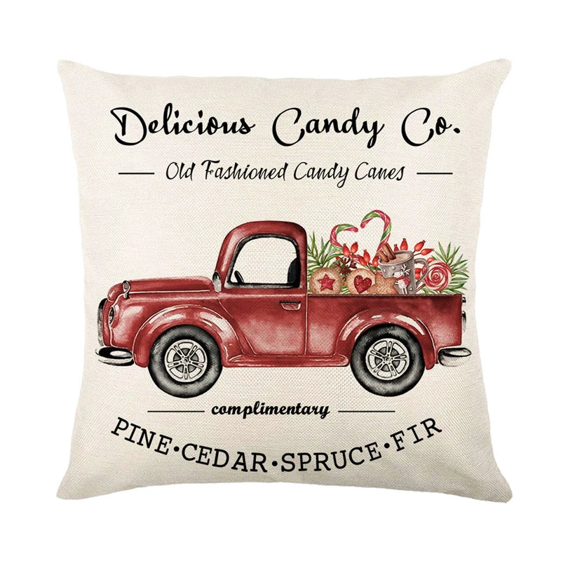 Linen Christmas Pillow Cover Snowman Elk Pillow Case 2024 Christmas Decoration for Home New Year Sofa Car Cushion Cover 45x45cm