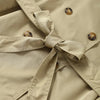 Fashion Belt Short Trench Coat Women Stand Collar Double Breasted Pocket Long Sleeve Coats 2025 Autumn Lady Commute Chic Outwear