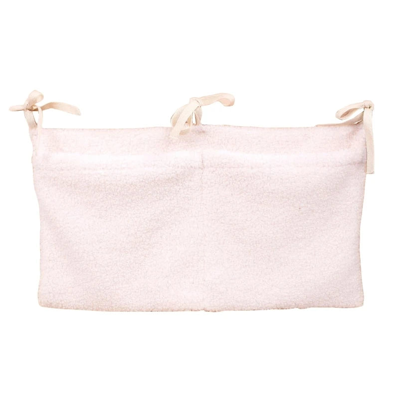 New Thick Plush Baby Crib Hanging Storage Bag Portable Double Pockets Newborn Cot Toy Organizer Bag Bed Headboard Storage Pouch