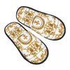 Custom Queen Of Absolutely Everything Gold Baroque Soft Memory Foam House Slippers Women Comfy Warm Anti-skid Sole Slipper
