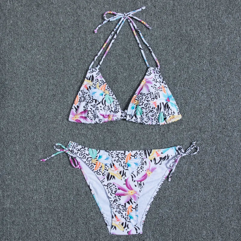 Bikini Women Swimsuit 2025 New Swimwear Sexy Lace Up Bikinis Set Backless Bathing Suit For Female Biquini Summer Two Piece Suits
