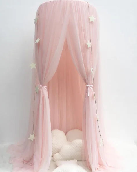 Mosquito Net Hanging Tent Star Decoration Baby Bed Crib Canopy Tulle Curtains for Bedroom Play House Tent for Children Kids Room