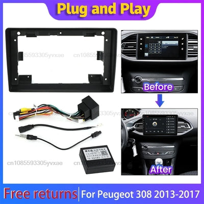 Car Radio Fascia for Peugeot 308 2013 14 15 16 2017DVD Stereo Frame Board Adapter Mount Dashboard Mount Bezel Trim Kit android