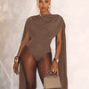 Joskaa Chic and Elegant Tassel Swing Collar Bodysuit Women Hipster Sexy One Piece Rompers 2025 Spring Midnight Party Club Tops