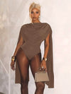 Joskaa Chic and Elegant Tassel Swing Collar Bodysuit Women Hipster Sexy One Piece Rompers 2025 Spring Midnight Party Club Tops