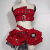 Punk Style Vintage Woman 2 Piece Sets Y2k Design Strapless Crop Tops + High Waist Ruffle Skirt Female Party Korea Style Outfits