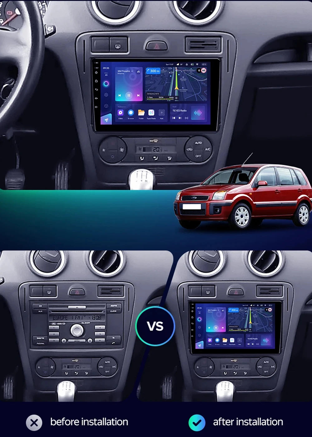 For Ford Fusion 1 2005 - 2012 Android 14 Carplay Auto Car Radio Multimedia Video Player Navigation GPS  No 2Din 2 Din DVD DSP 4G
