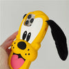 Disney Pluto Pup Plush Ears Phone Case For iPhone 11 12 13 14 15 Pro Max 15Pro 14Pro 13Pro 3D Soft silicone Dog Cover