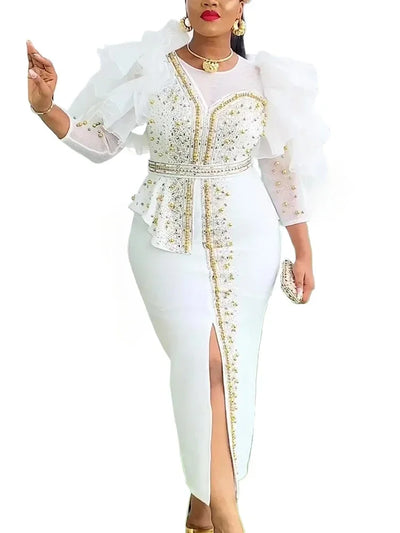 Elegant African Dresses for Women 2025 New Africa Clothing Plus Size Turkey Wedding Party Long Dress Dashiki Ankara Outfits Robe