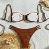 Women Two-piece Trunk Swimsuit Stylish Bandeau Padded Bikini Set Split Swimming Suit Lady Girls Pad Bra Briefs Set Beachwear