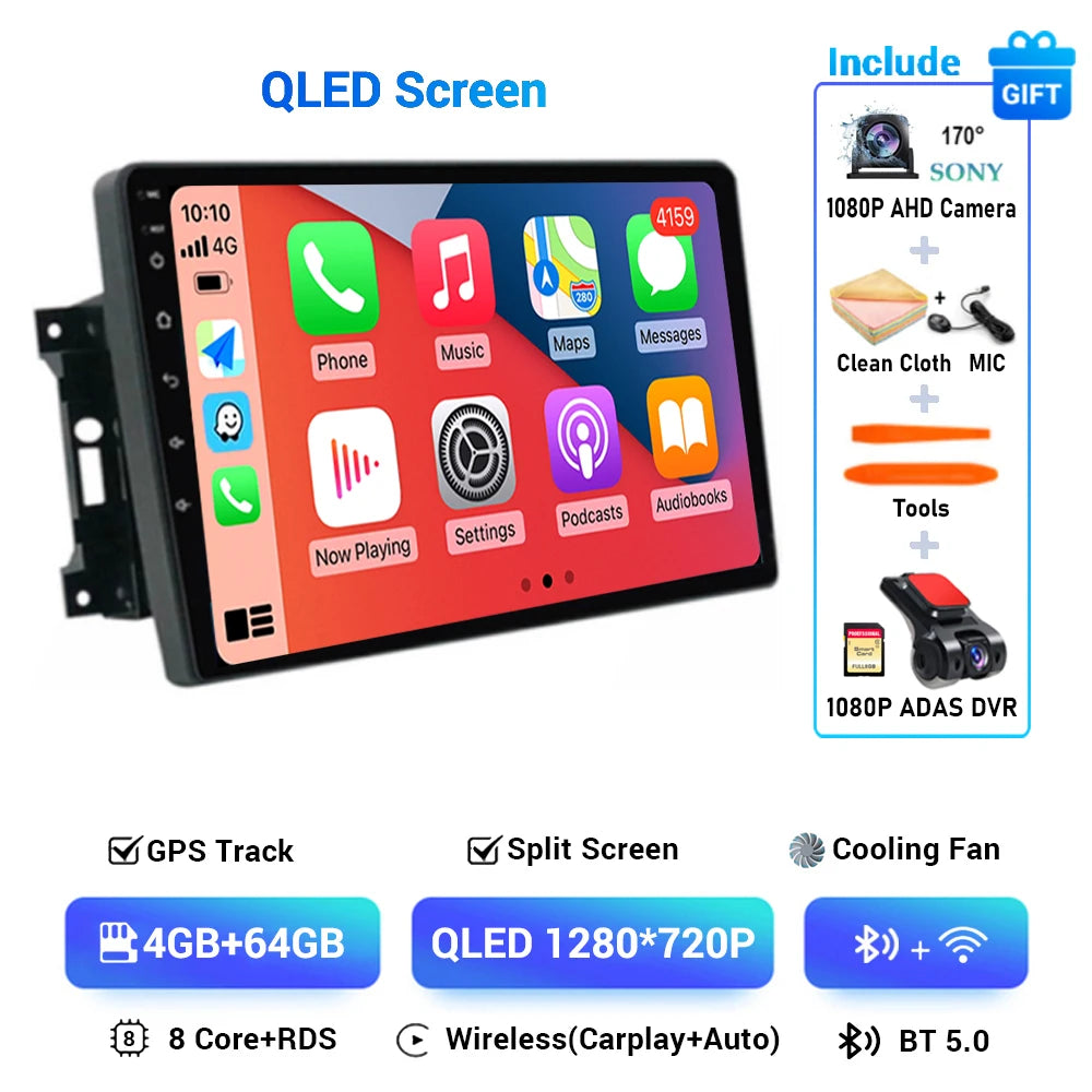 Android 14 Auto Car Radio For Jeep Compass Grand Cherokee Wrangler Chrysler Sebring Town Country Dodge Charger Multimedia Player