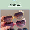 2023 Baby Girls Cute Acrylic Heart Shape Flowers UV400 Sunglasses Children Outdoor Sun Protection Sunglasses Kids Sun Glasses