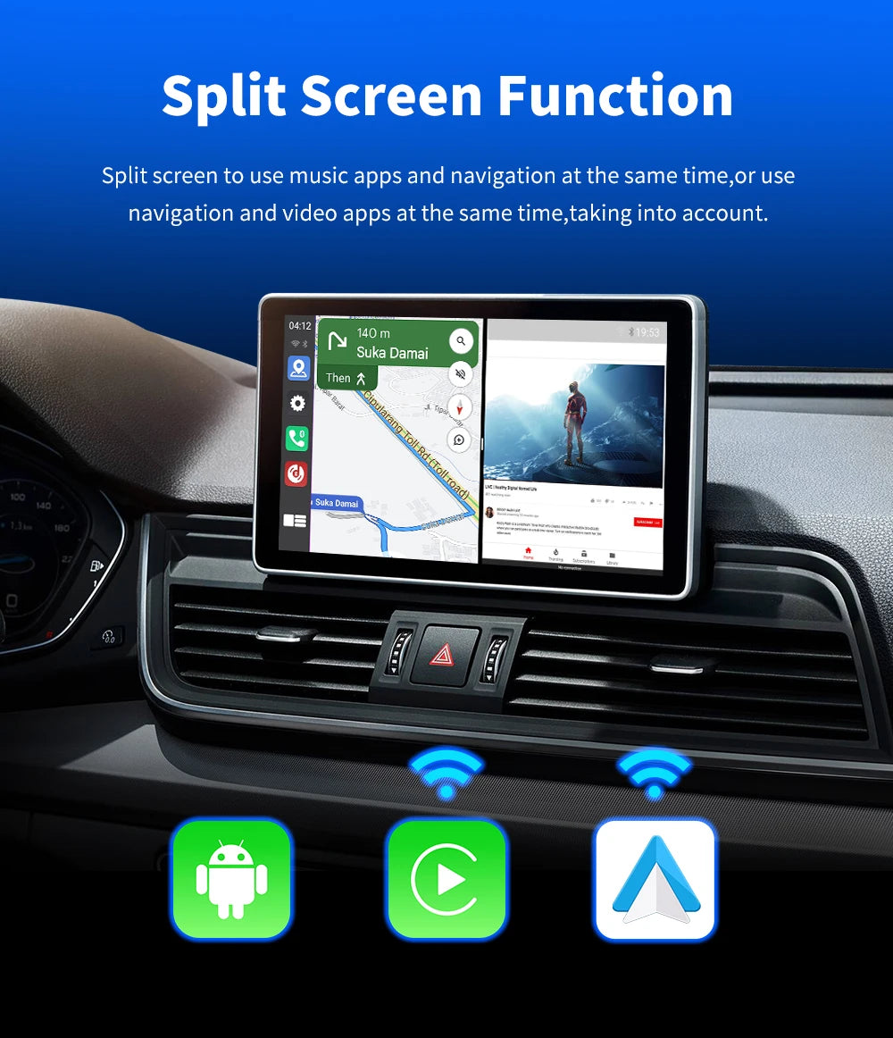 CarAiBOX CarPlay Ai Box Qualcomm 6125 8-Core CPU Android 13.0 System Wireless CarPlay Android auto Built-in Google Play Store