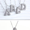 MHS.SUN High Quality Bubble Initial Necklace Letter A-Z Silver Color Zircon 26 Initial Balloon Pendant For Women Men Jewelry
