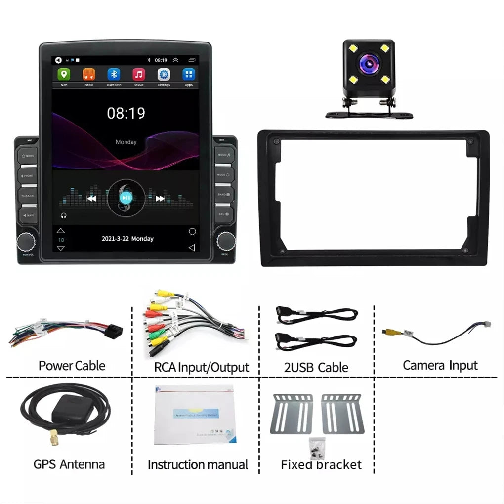 9.7" Universal Car Radio Android 2Din Vertical Touch Screen Multimedia Carplay Autoradio GPS Navi Radio BT DSP Wifi +Camera 2+32