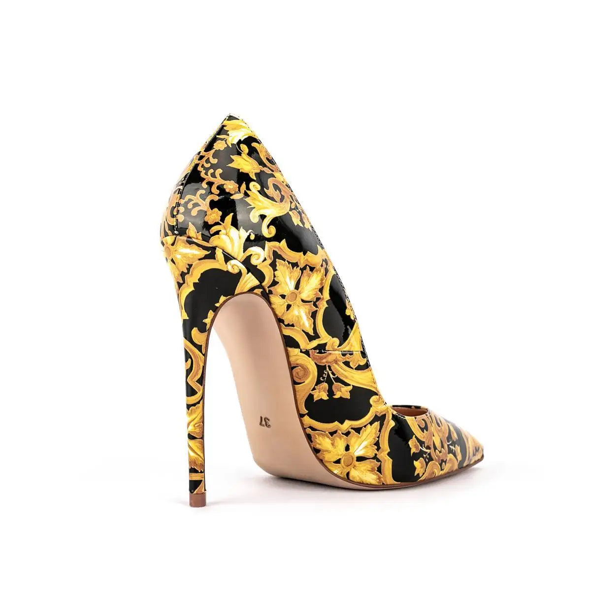 Sexy Stiletto Heel 2025 Print Flowers Pumps European Spring High Heels Party Pumps Ultra High Heeled  For Women Shoes Big Size45