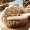 French light luxury semi-circular curved villa living room creative sofa cream special-shaped solid wood
