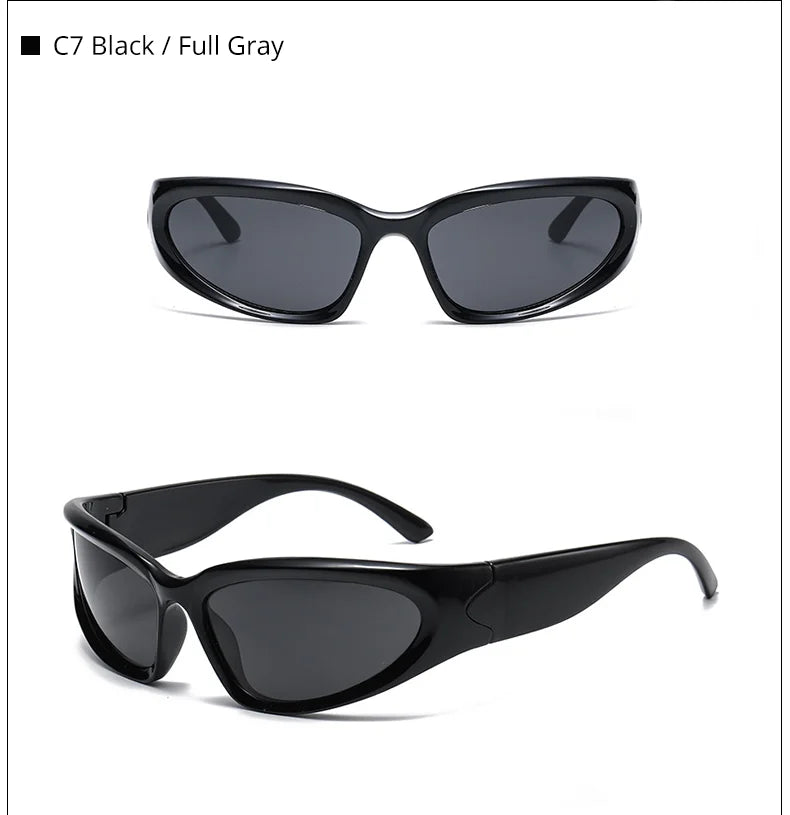 Designer y2k UV400 Mirrored Sunglasses Women White Sun Glasses Men Hispter Sport Driving Cycling Ladies Shades 2023 gafas de sol